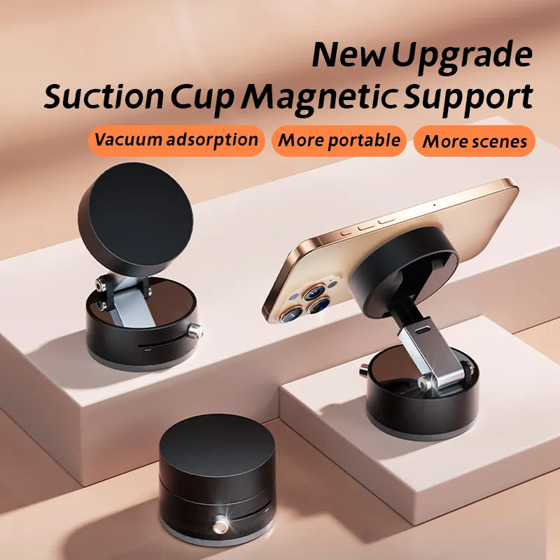 BeBulk Nutrition® Schermwand Glazen Auto Magnetische Telefoonhouder Handen Gratis Dubbelzijdig Magnetische Vacuüm Zuig Telefoon Mount Houder Voor Alle Telefoons