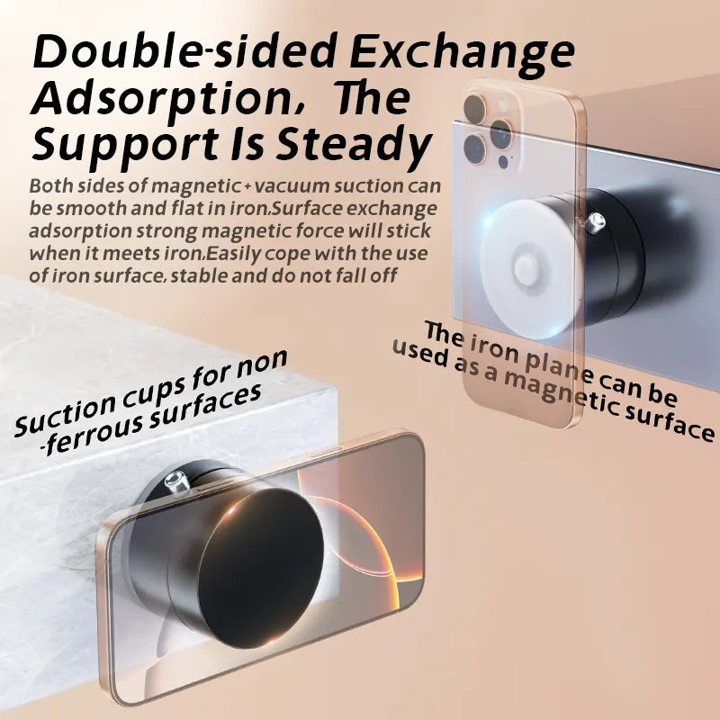 BeBulk Nutrition® Schermwand Glazen Auto Magnetische Telefoonhouder Handen Gratis Dubbelzijdig Magnetische Vacuüm Zuig Telefoon Mount Houder Voor Alle Telefoons