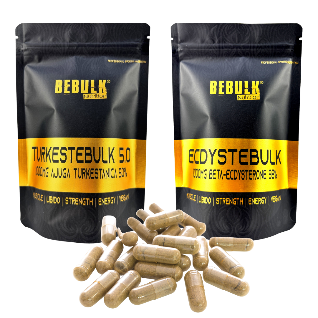 Testo Booster - TurkesteBulk + Ecdystebulk - Turkesterone 1000mg 50% + Beta-Ecdysterone 1000mg 98% - BeBulk Nutrition